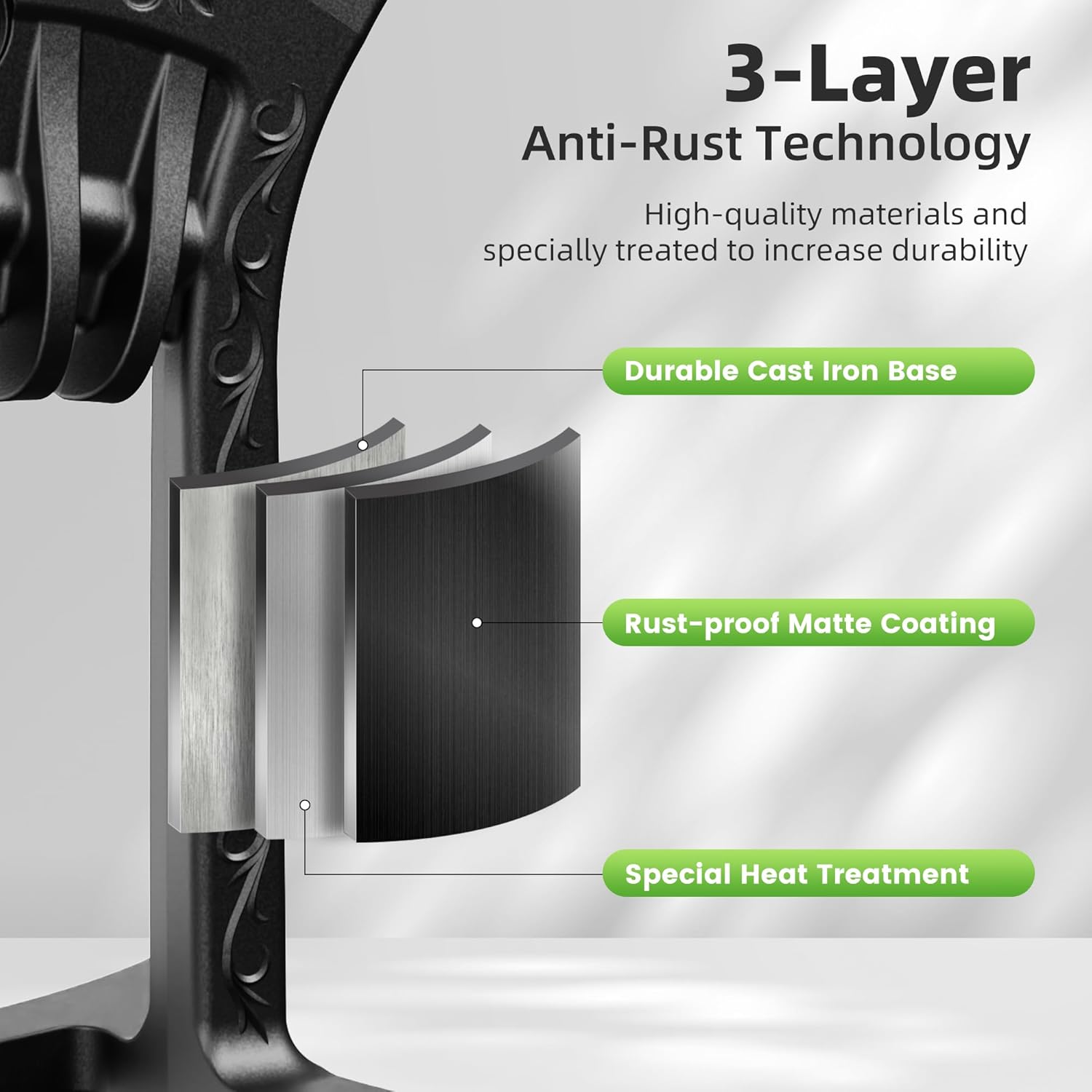 Firewood Kindling Splitter, Manual Log Splitter, Cast Iron Log Splitting Wedge, Heavy Duty Wood Splitter Tool with Cover (Black)