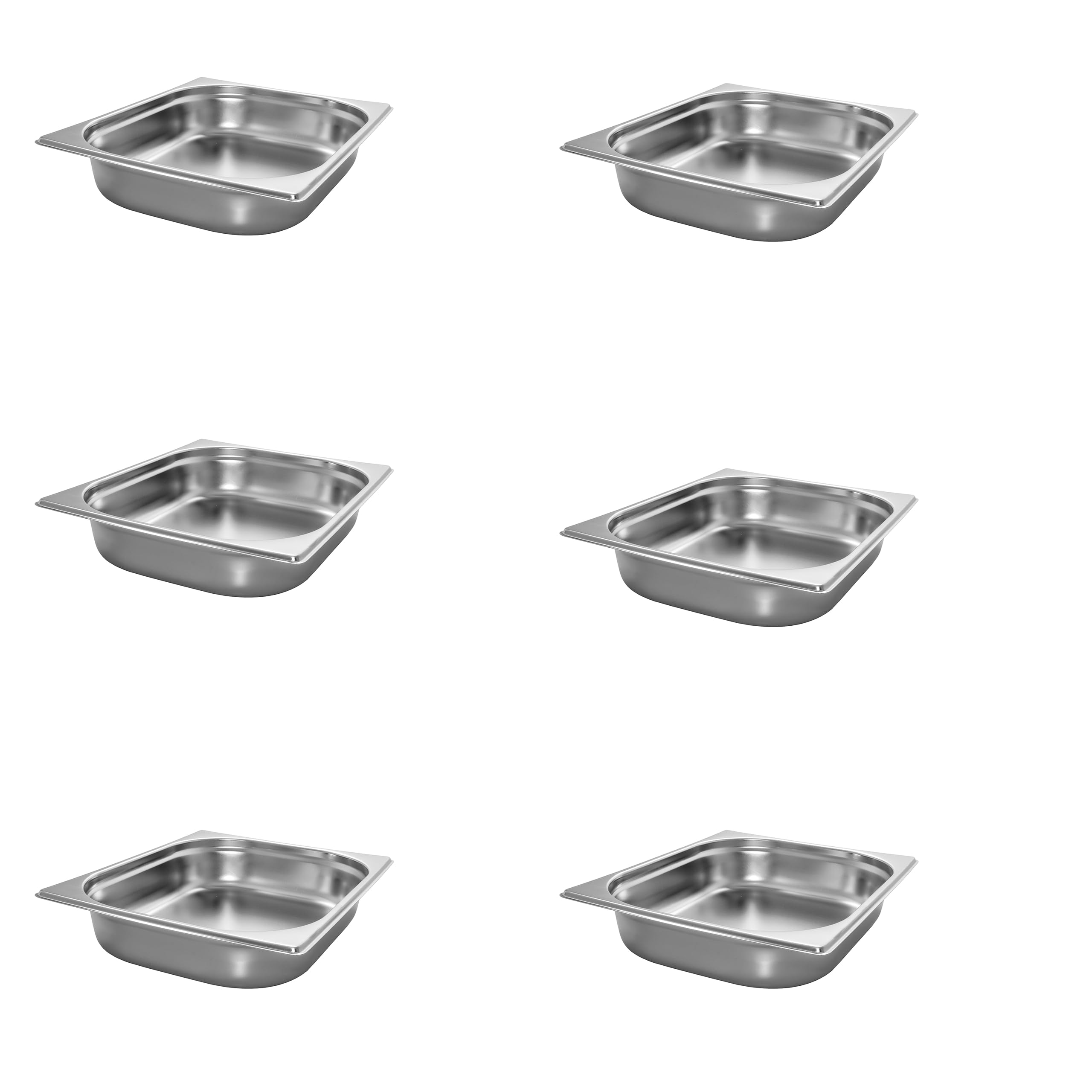 6 recipientes gastronorm GN 1/2 Gastronorm, acero inoxidable, 4 litros, profundidad 65 mm