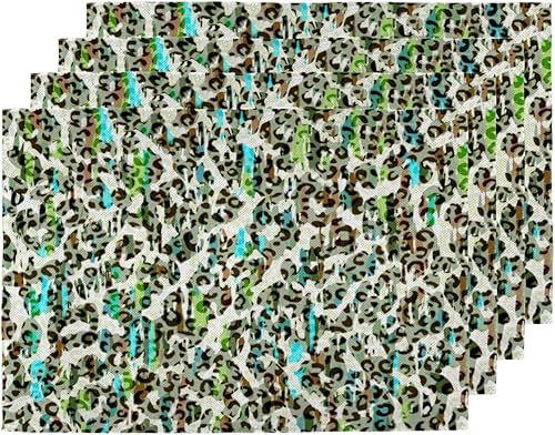 Animal Skin Print Theme Design Placemats Set of 4 Table Mats Washable Placemat Waterproof Place Mats for Party Home Dining Table Decor 18x12 in