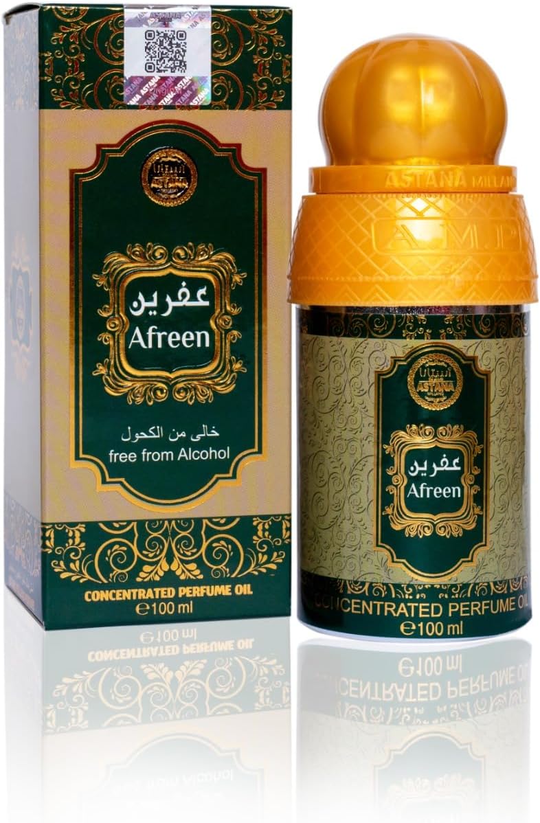 Afreen Luxury Concentrated Perfume Oil 100ML – Elegant Long-Lasting Perfume for Women Romantic Floral & Sweet Scent, Alcohol-Free, Long-Lasting Oriental Fragrance for Men & Women