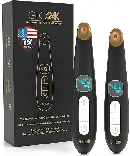 Miniatura 12 de GLO24K - Dispositivo de belleza de luz roja para cara y cuello, masajeador facial y cuello 3 en 1 con triple LED y tecnología de vibración avanzada