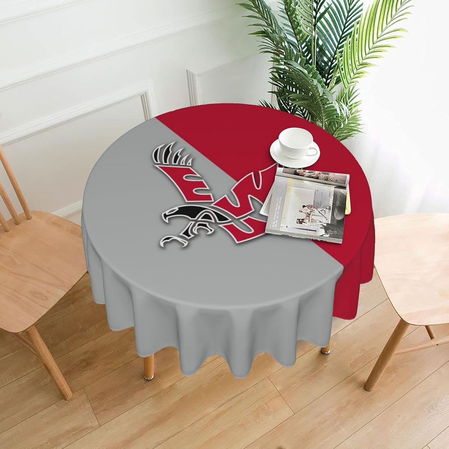 Eastern Washington University 60 Inch Rounded Tablecloth Decor Desk Oilproof Waterproof Tabletop Cover Cloth Table Cover for Buffet Party Dinner Picnic Kitchen