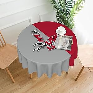 Eastern Washington University 60 Inch Rounded Tablecloth Decor Desk Oilproof Waterproof Tabletop Cover Cloth Table Cover for Buffet Party Dinner Picnic Kitchen