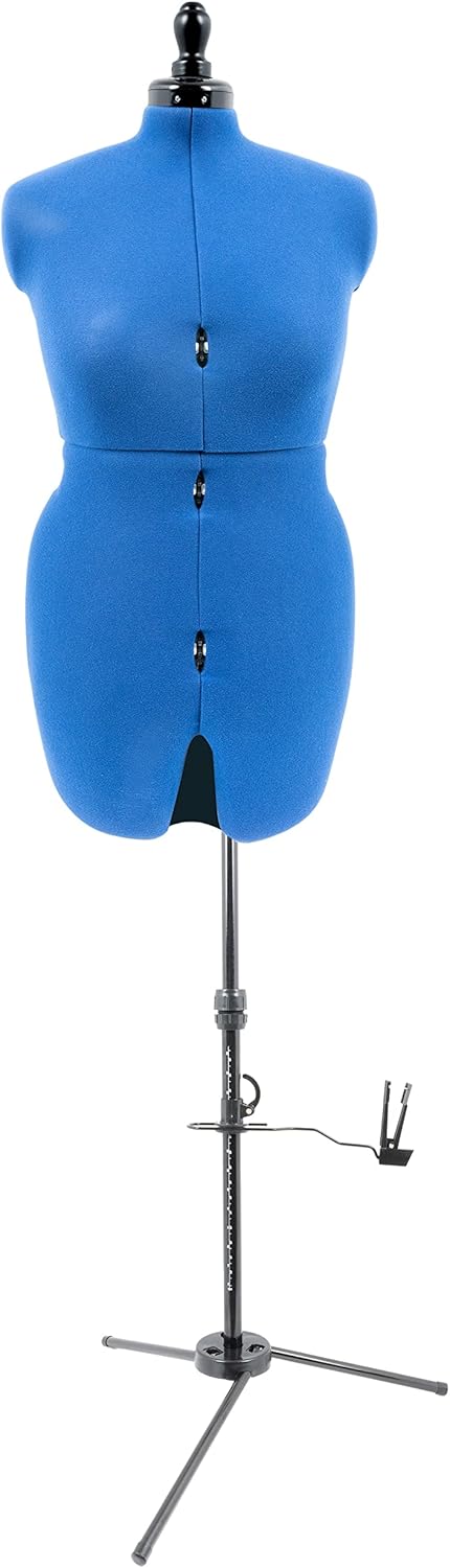 Dritz My Double Deluxe Dress Form with Adjustable Tri-Pod Stand, Medium, Blue