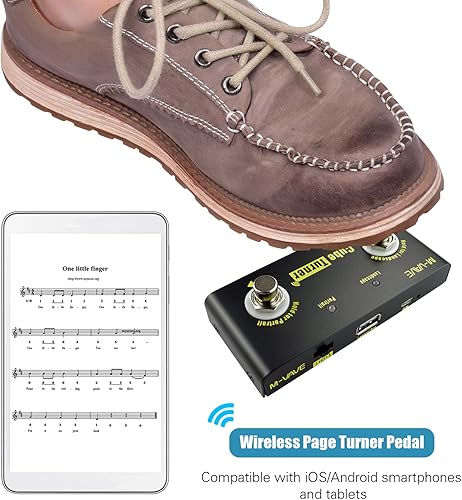 Miniatura 4 de Cubo Turner Page Turner Pedal Recargable Music Sheet Turner Soporta Conexión Looper