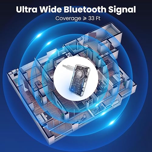 Miniatura 6 de Adaptador auxiliar Bluetooth 5.3 para automóvil, receptor de audio inalámbrico para estéreo domésticoaudio de cochealtavocesauriculares con cable,