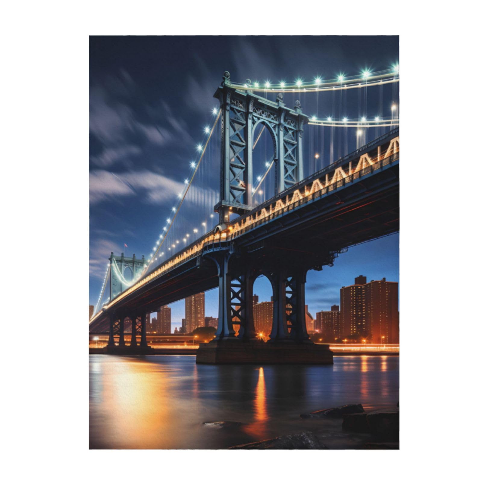 Couverture légère et chaude imprimé Manhattan Bridge 203 x 152 cm