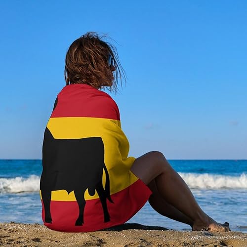 Miniatura 4 de Spanish Bull - Toallas de playa de gran tamaño, de doble cara, a prueba de arena, absorbentes, de secado rápido, toallas de baño para piscina
