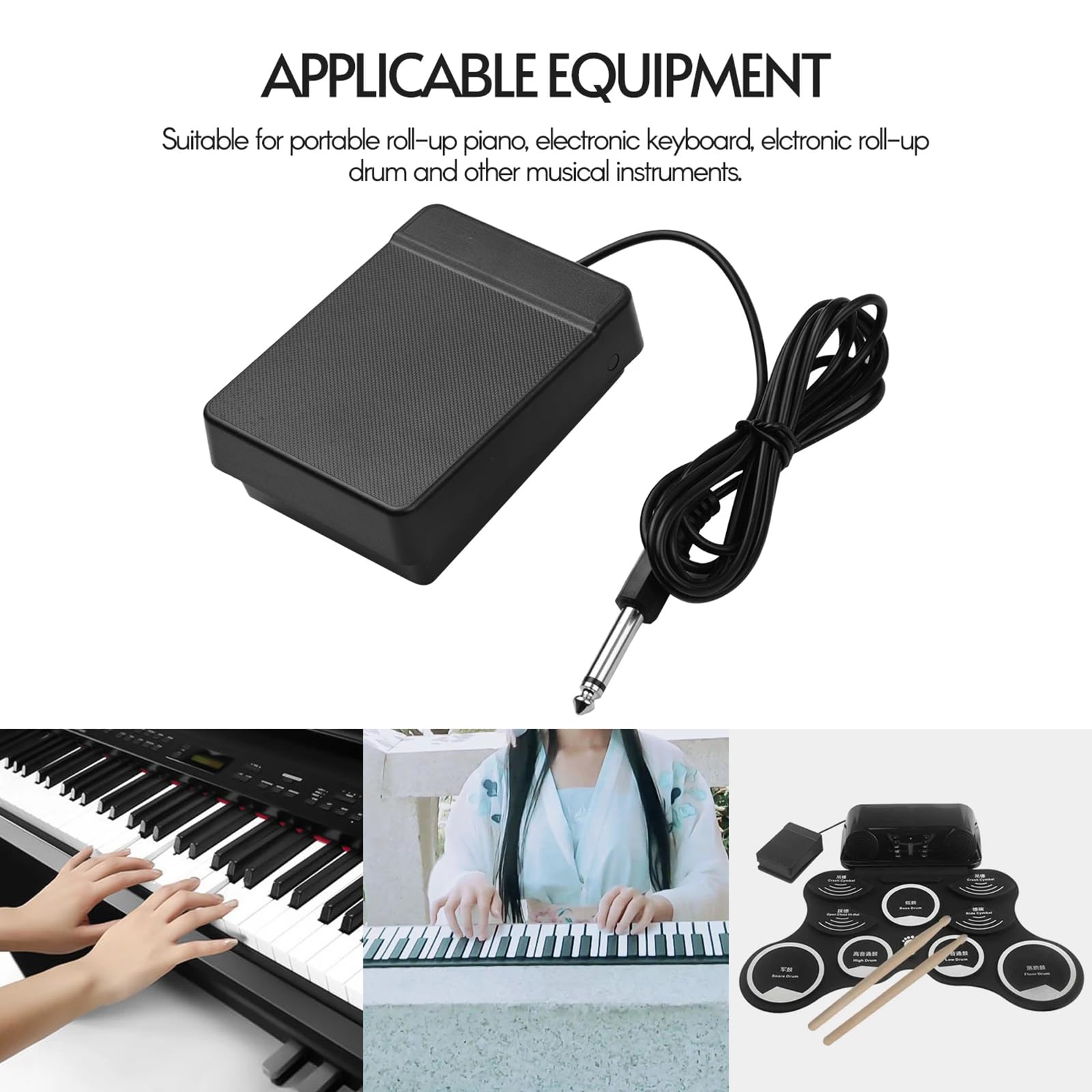 Pédale Piano Sustain,Pédale Sustain,Pédales pour Piano Numérique,Pédale de Sustain Universelle,Convient aux instruments à clavier,Pianos numériques