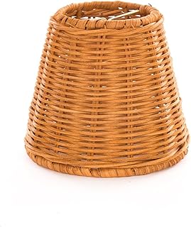 Upgradelights Wicker Chandelier Lamp Shade 5 Inch Bell, Clips Onto Bulb. 3x5x4.5