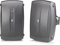 Yamaha NS-AW150BL 2-Way Indoor/Outdoor Speakers Pair Black - Weather-Resistant Wired Bookshelf Audio (55Hz-40kHz)