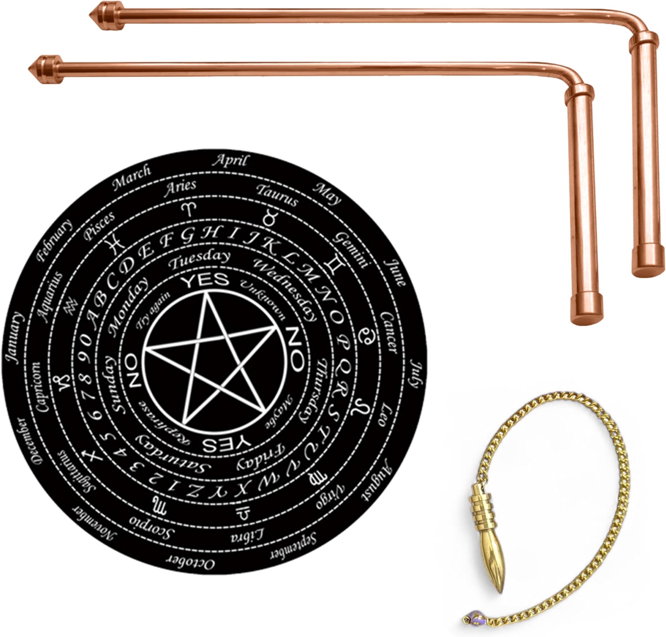 Full Copper Dowsing L Rods Pair | Diameter-8 MM | Aura Energy Checker | Finding Underground Water & Geopathic Stress | Reiki | Divining Rods (Pendulum Assorted)