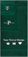 PersonalizedPassion Custom Monogram Turkish Cotton 3-Pc Towel Set - Super Soft Absorbent Bath Hand Washcloth Hunter Green