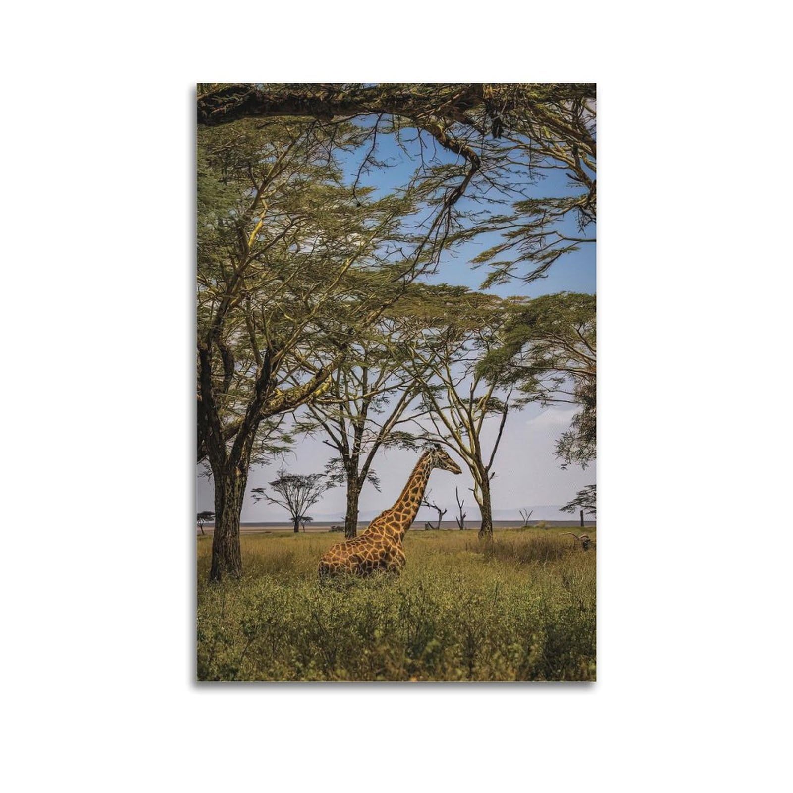 MJZLQN Animal Poster Africa Giraffe Poster Decorative Painting Canvas Wall Posters And Art Picture Print Modern Family Bedroom Decor Posters 20x30inch(50x75cm)