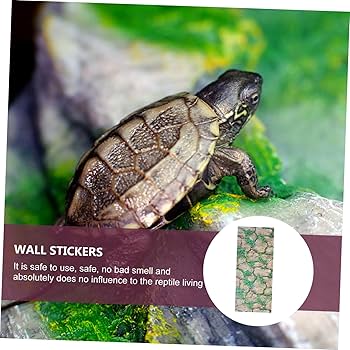 BUGUUYO Climbing Pet Stickers Reptile Tank Background Reptile Tank Decal Rocks Pattern Wallpaper Vivarium Background Bark Gecko Tank Paper Wall Sticker Animal Pet Box 3d