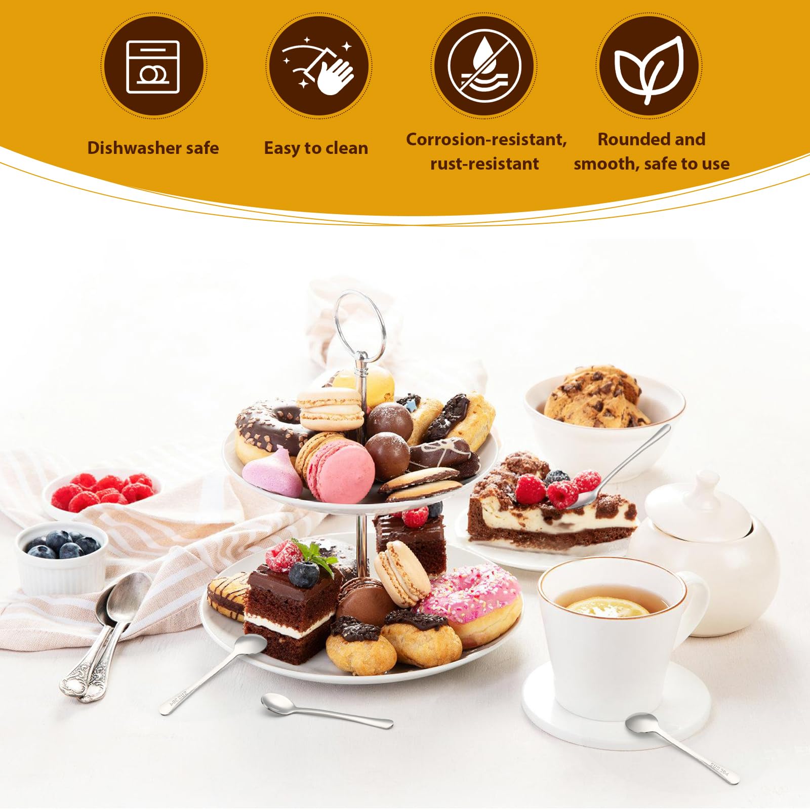 10 Stück Espressolöffel Edelstahl - Kleine Löffel Für Kaffee & Gewürze 7,5cm