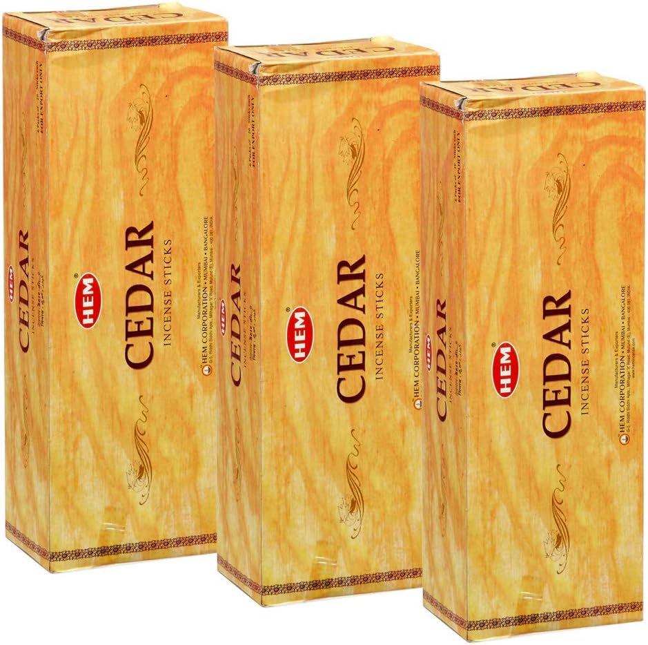 Hem Cedar Incense, 3 Boxes - (360 Sticks per Order) Bulk Order