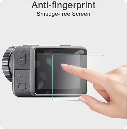 Miniatura 5 de FiTSTILL Película protectora de pantalla de vidrio templado solo compatible con DJI OSMO Action 3, protector de pantalla frontal y trasera, lámina