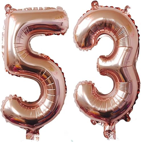Miniatura 1 de Globos digitales jumbo de 40 pulgadas con número 53 de helio, decoración de cumpleaños 53 para mujeres u hombres, suministros de fiesta de