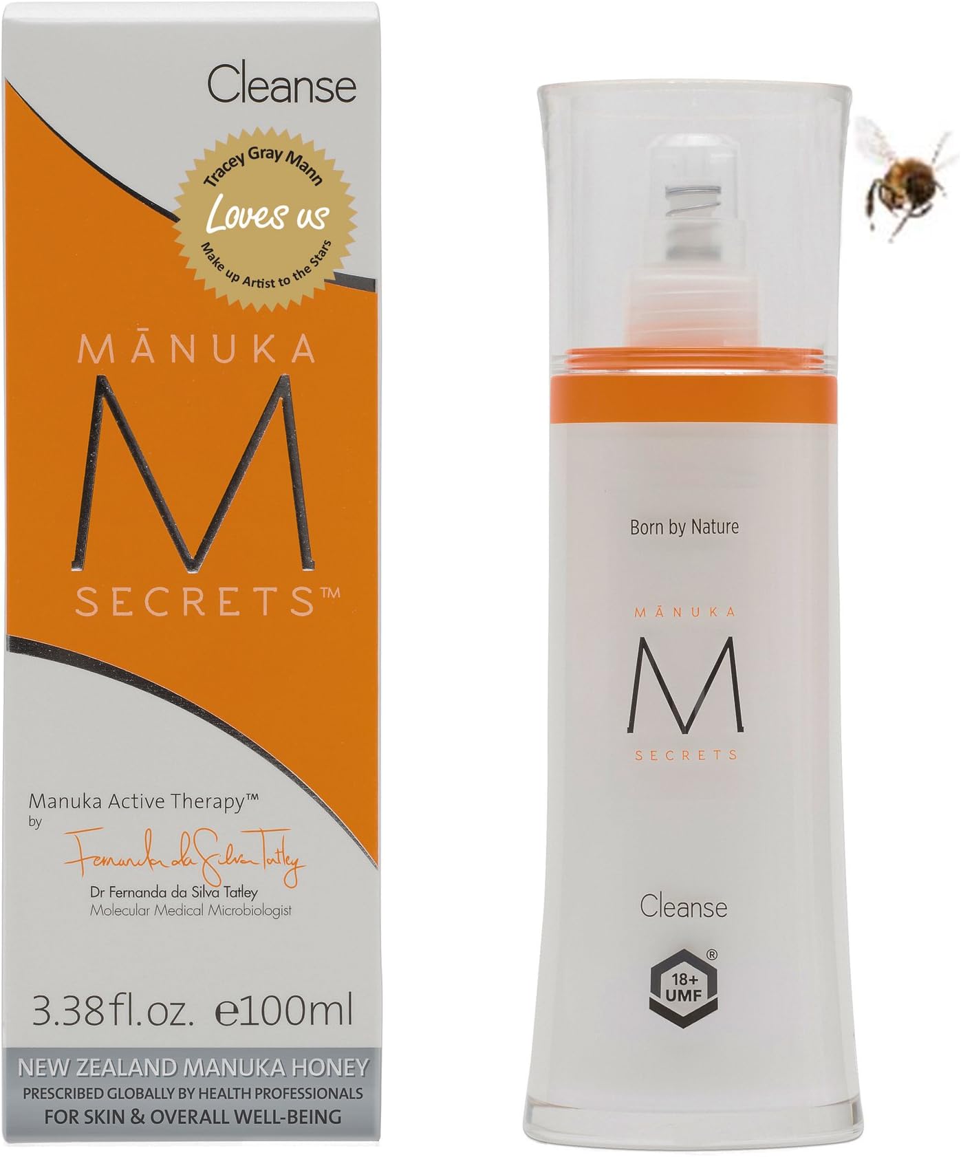 Cleanse Naturally Dissolves Makeup While Replenishing Face, Neck, Decollete with Powerful UMF 18+ Manuka Honey. Certified Natural From New Zealand (100ml)