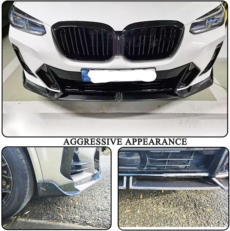 Carbon Fiber Front Bumper Lip Fits for BMW X3 G01 IX3 X4 G02 M Sport 2023-2024 CF Chin Spoiler Splitter Protector Air Dam Factory Outlet