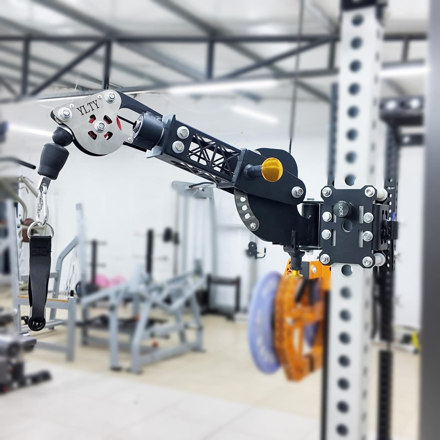 Upgrade Smith Machine Attachments for Power Rack Attachment, Cable Machine Attachment for Squat Rack Attachments, Adjustable Universal Jammer Arm