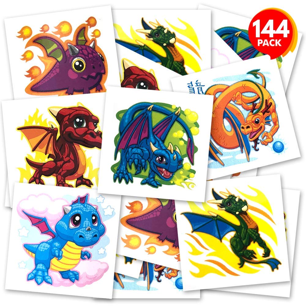 Buy ArtCreativity Dragon Temporary Tattoos for Kids - Bulk Pack of 144 ...