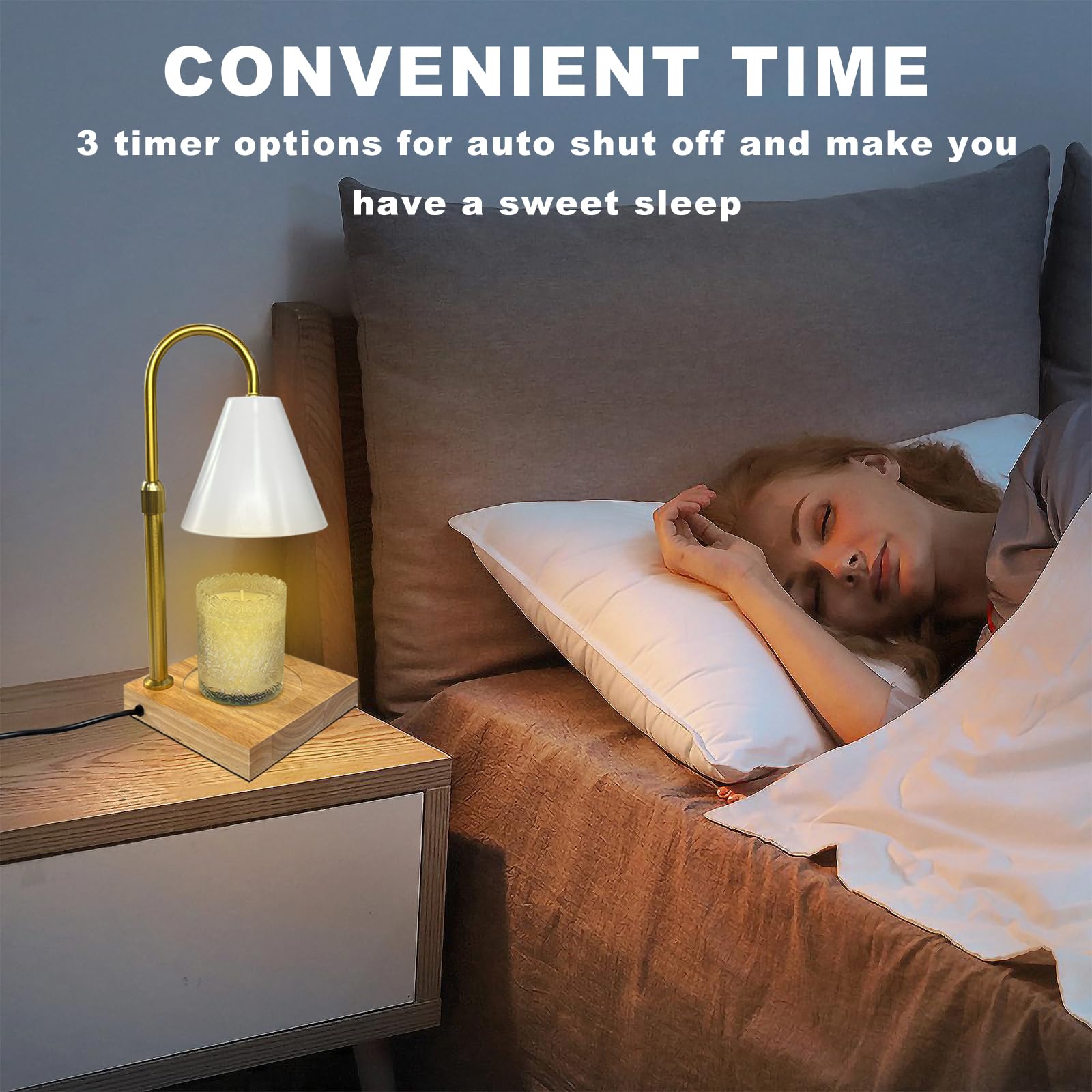 Lampe Chauffe-Bougie Vintage Avec Minuterie Et Variateur - Chauffage Élégant Pour Bougies Parfumées, Ambiance Relaxante Pour Maison Et Chambre