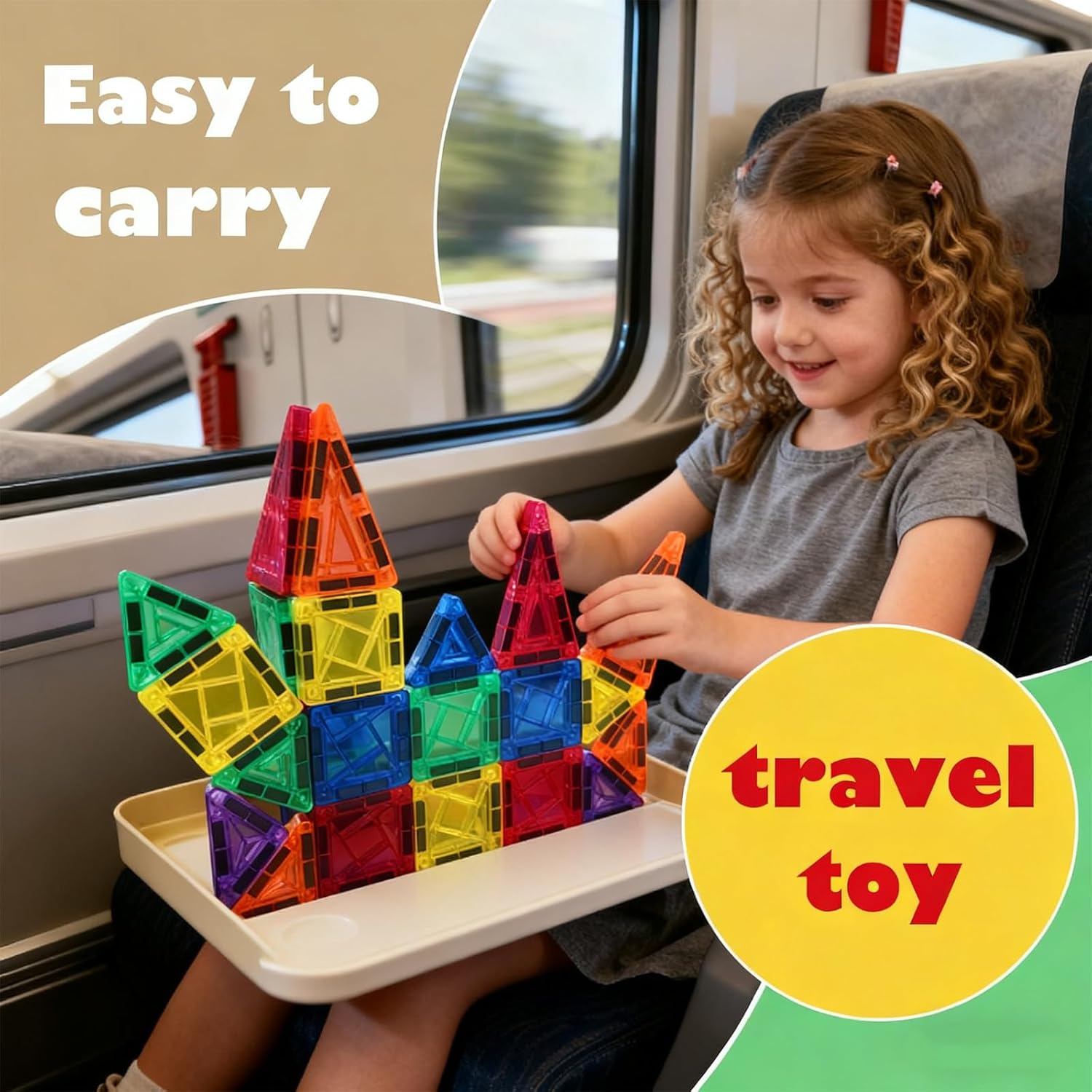 26-Piece Valentines Day Gifts for Kids Strong Magnetic Tiles Building Set – Durable,Vibrant Colors, STEM Toys for Kids 3+, Creative Learning, Compatible with All Major Magnetic Blocks