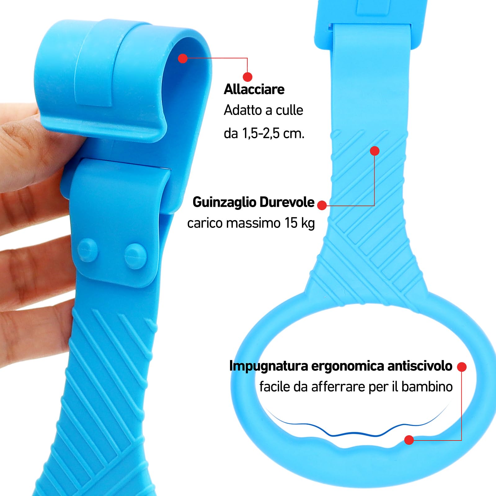 XIANGLONGY 8 Pezzi Maniglie per Recinto Neonato, Anelli di Sostegno in Materiale PP per Bambini, Aiuta il Piccolo a Imparare a Stare in Piedi, Cinque Colori (Colori Casuali)