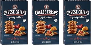 John Wm. Macy - Chipotle & Cheddar CheeseCrisps - Hand Crafted, Non GMO, and Nothing Artificial - Made with Real Cheese - 4.5 oz. Cartons - 3 Pack