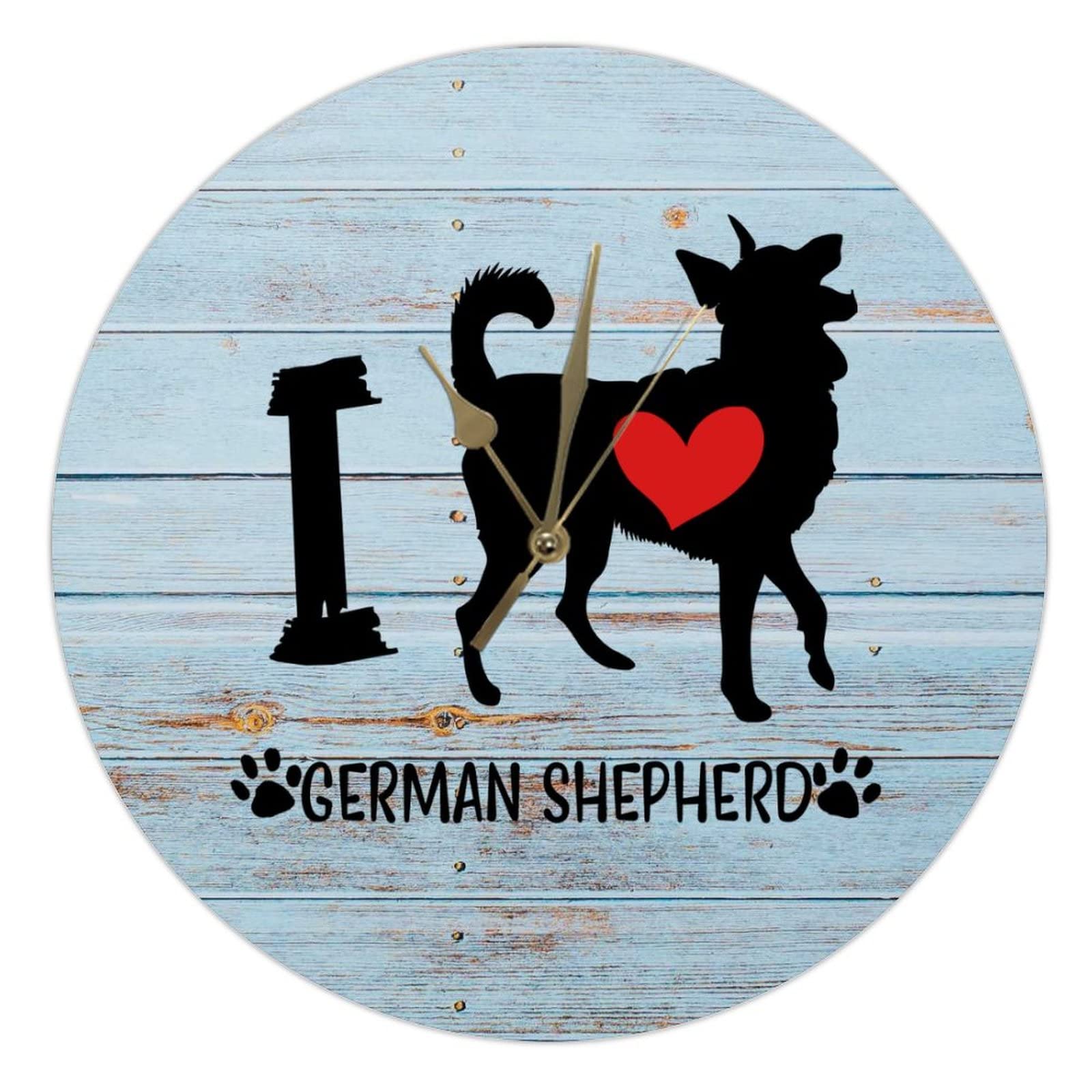Horloge en bois I Love Dog résout votre recherche de décoration canine