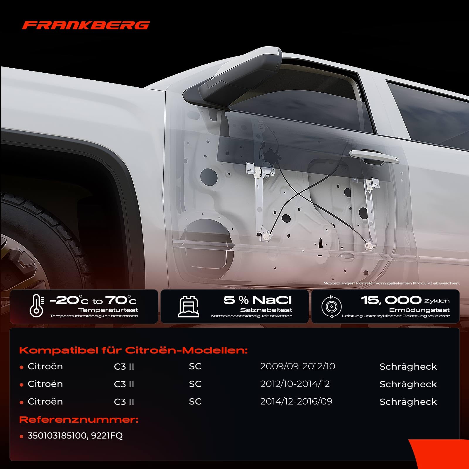 Frankberg Podnośnik okienny mechanizm podnośnika okna boczne okno uchwyt na okno silnik elektryczny podnośnik okien mechanizm podnośnika okiennego zamiennik # 350103185100