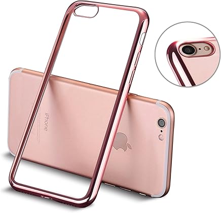 iPhone 7 Funda, Mture Apple iPhone 7 Transparente Funda Carcasa Case Bumper Delgado Enchapado TPU Funda Cover anti golpes Anti-Ara?azos Para iPhone 7 (Oro Rosa) iPhone 7 Funda, Mture Apple iPhone 7 Transparente Funda Carcasa Case Bumper Delgado Enchapado TPU Funda Cover anti golpes Anti-Ara?azos Para iPhone 7 (Oro Rosa)