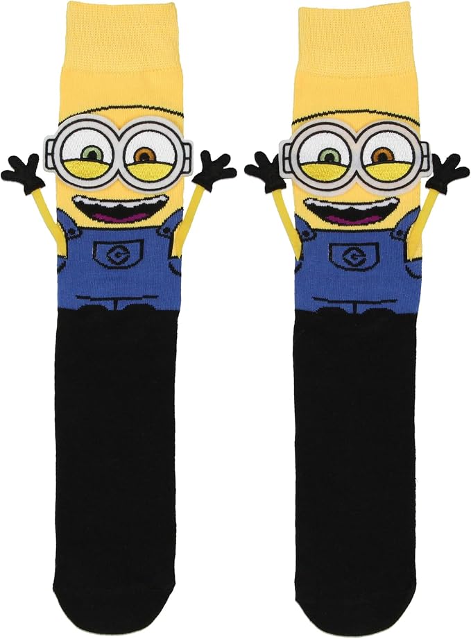 Lot De 3 Chaussettes Garçon Les Minions - Super Fun Et Officiel ! Gris, Bleu Et Gris Foncé
