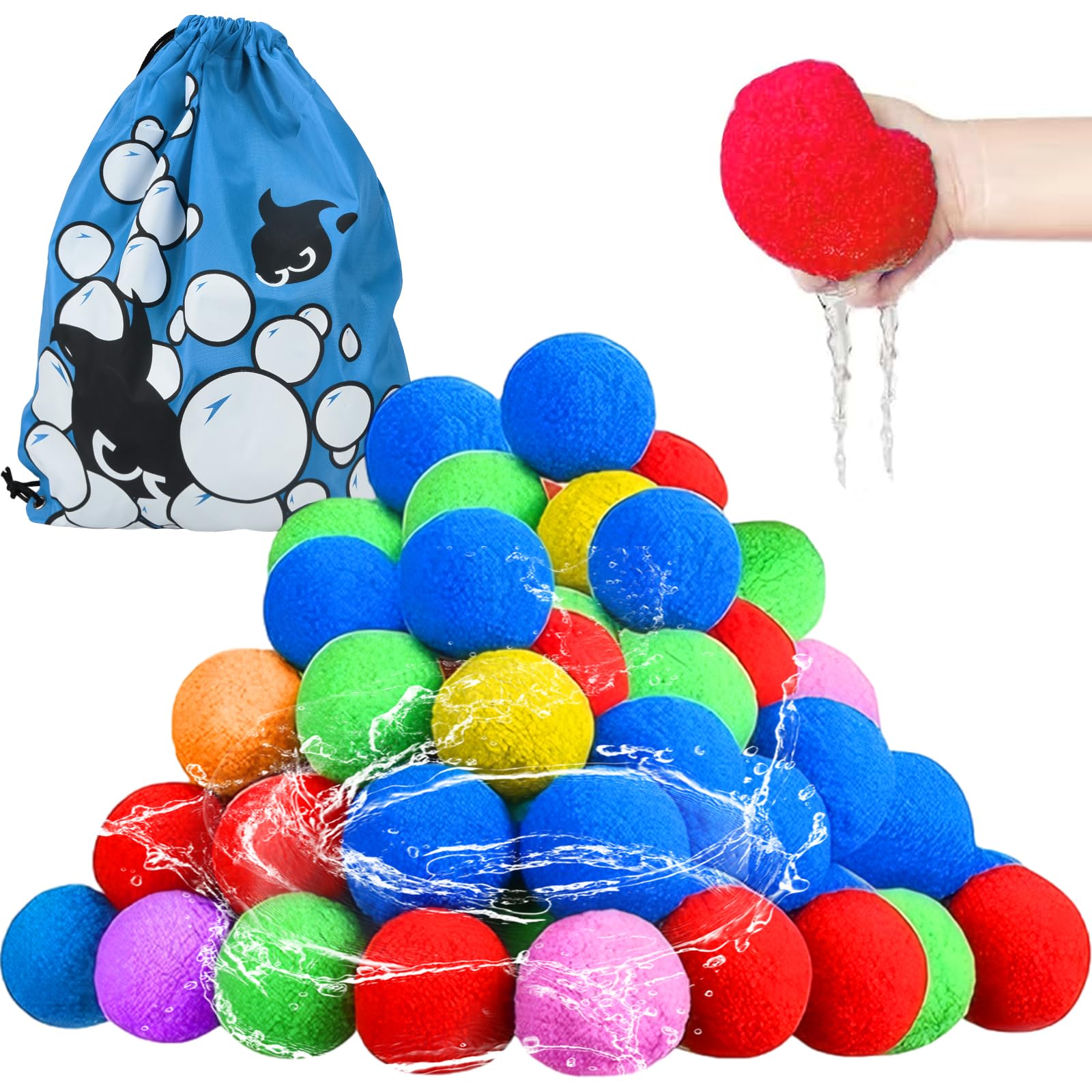Bomby wodne wielokrotnego użytku, 32 szt. wielokrotnego użytku balony wodne łatwe do napełnienia, balony wodne dla dorosłych dzieci do parków wodnych, imprez, basenów