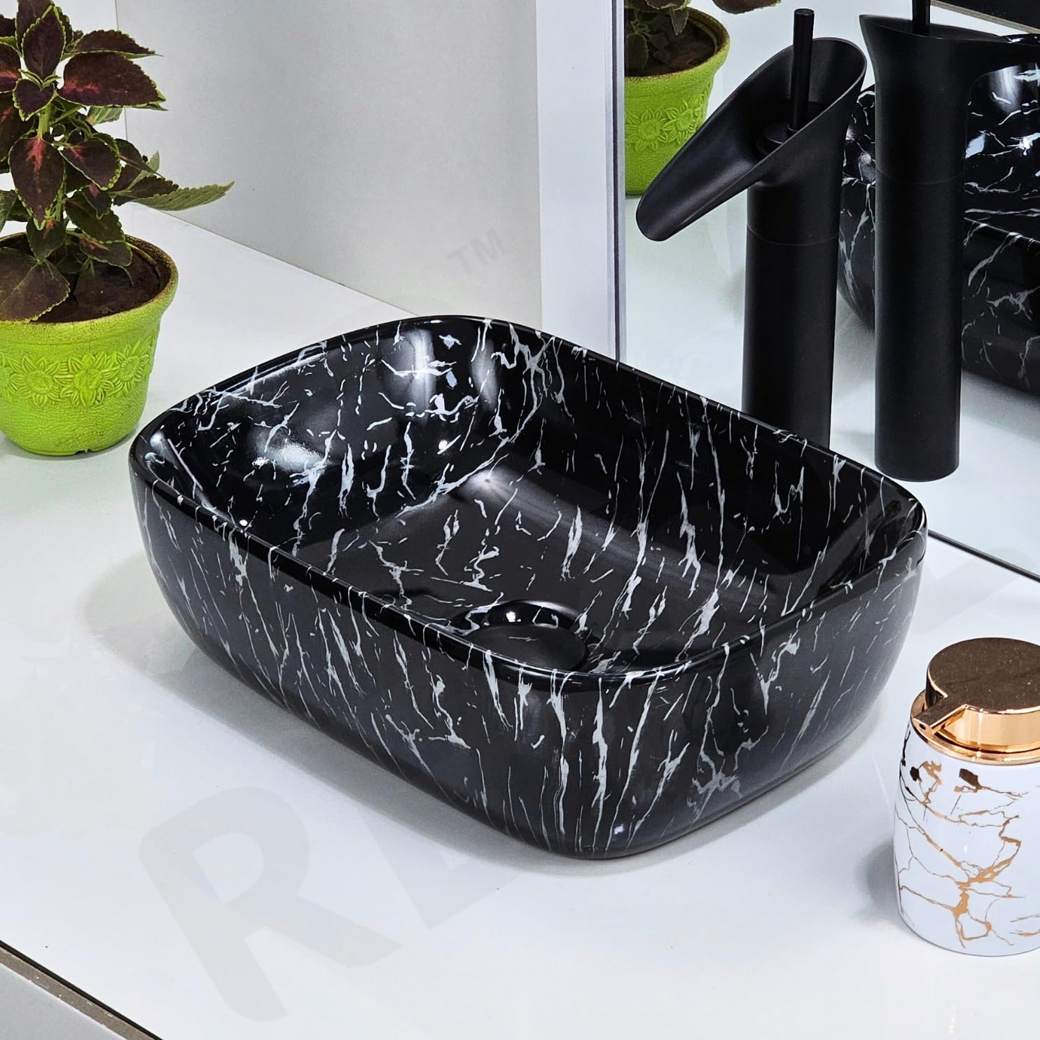 Reyal Grey Marble Wash Basin - Luxury Sink -14