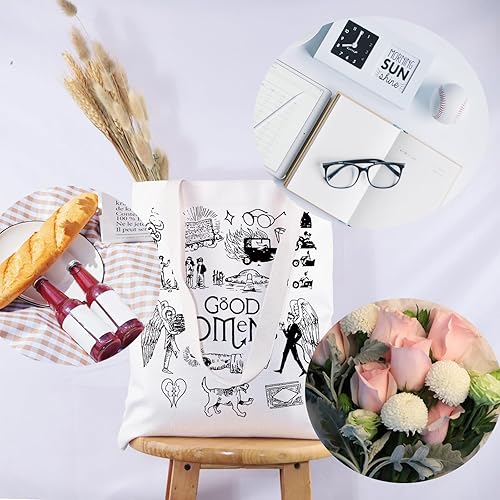 Miniatura 5 de G2TUP Omens TV Show Inspired Gift Aziraphale and Crowley Fan Tote Bag Inefable Husbands Bolso Omens Programa de TV Merch