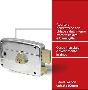 Cisa Lock 50571 to Apply for Gate, Right Entry 8-60 mm