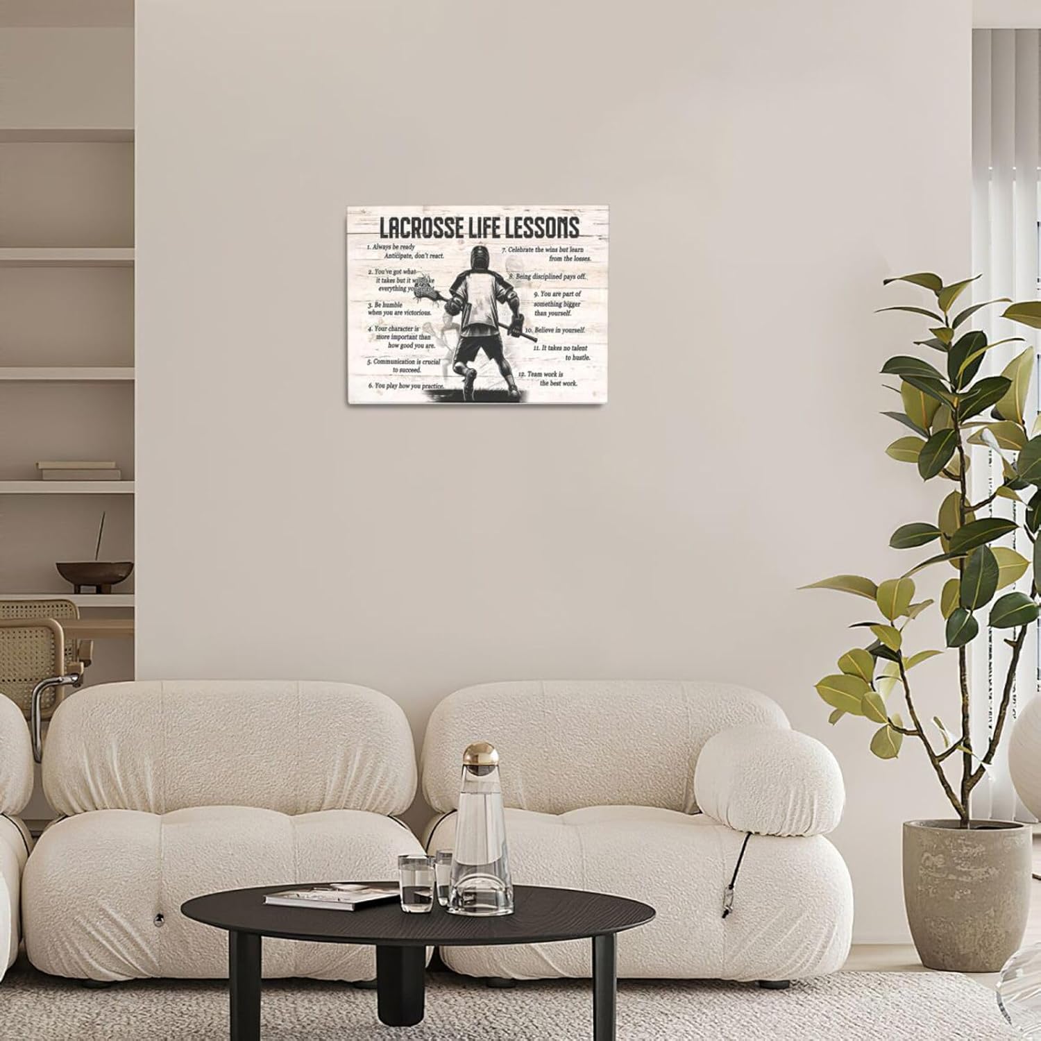 Lacrosse Wall Art Lacrosse Wall Decor Canvas Pictures Framed Poster Decorations Print Painting Artwork for Living Boy Room Bedroom Bathroom 20"x16"