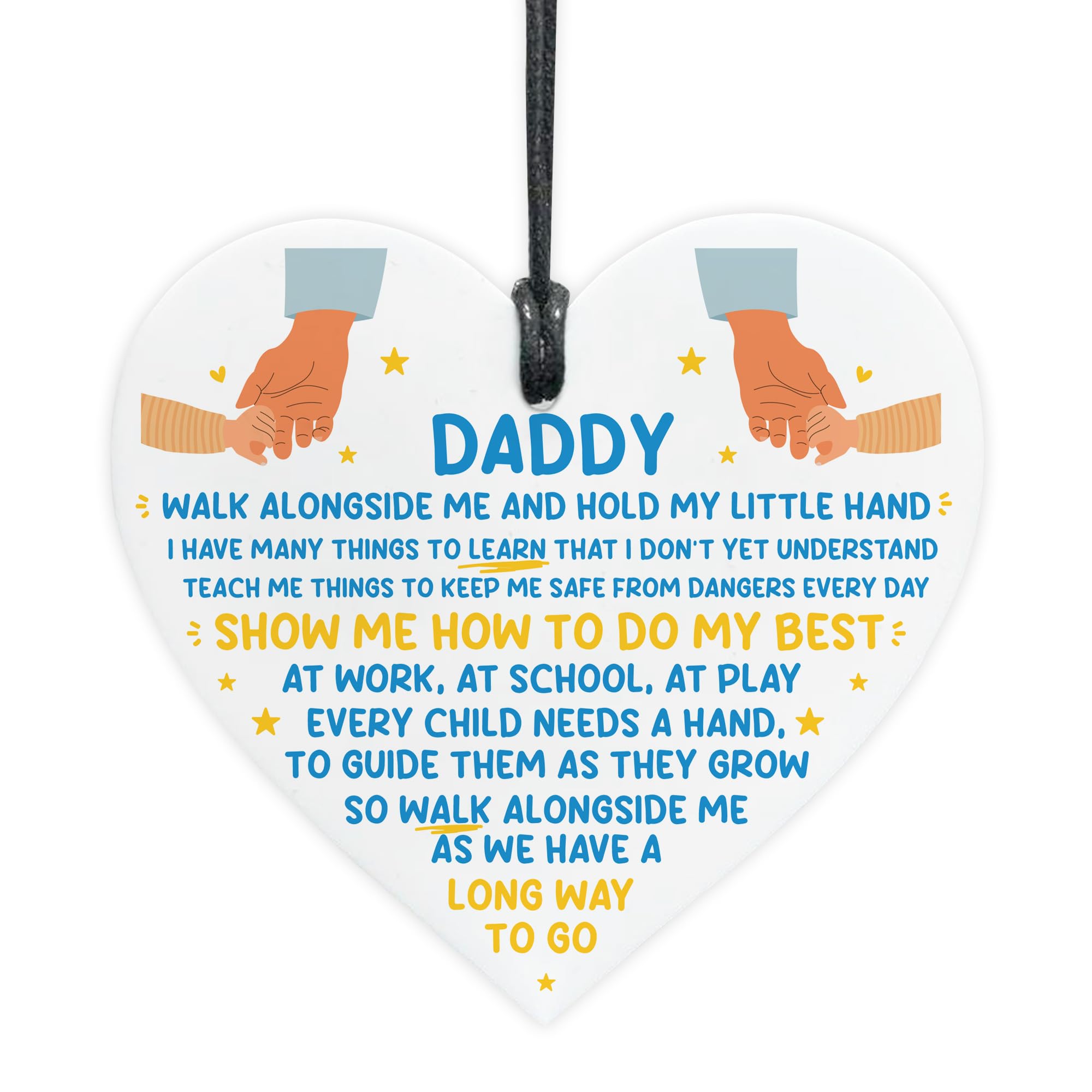 Red Ocean Gift For Daddy From Daughter Son Thank You Gift Acrylic Heart Cute Poem For Daddy Fathers Day Birthday Keepsake