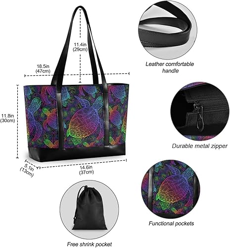 Miniatura 4 de Bolsa de mano para laptop de frutas de arándanos para mujer, bolso de lona para profesores, bolsa de viaje de trabajo con cremallera