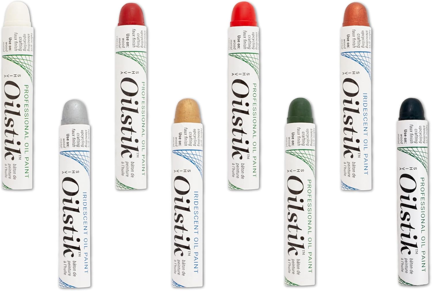 Jack Richeson & Co Shiva Series Artist Grade Oilstiks – Christmas Color Set, 8 Color Palette – Professional Oil Paint Sticks for Canvas, Fabric, Wood & Mixed Media