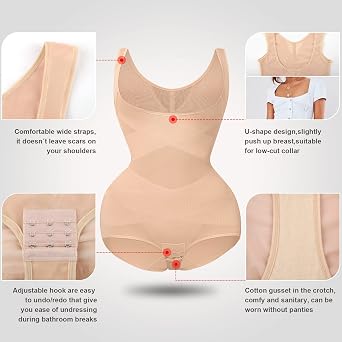 Tummy Control Body Shaper Womens Open Bust Bodysuit Slimming Shapewear Breathable Body Shaping Bodysuit with Waist Trainer