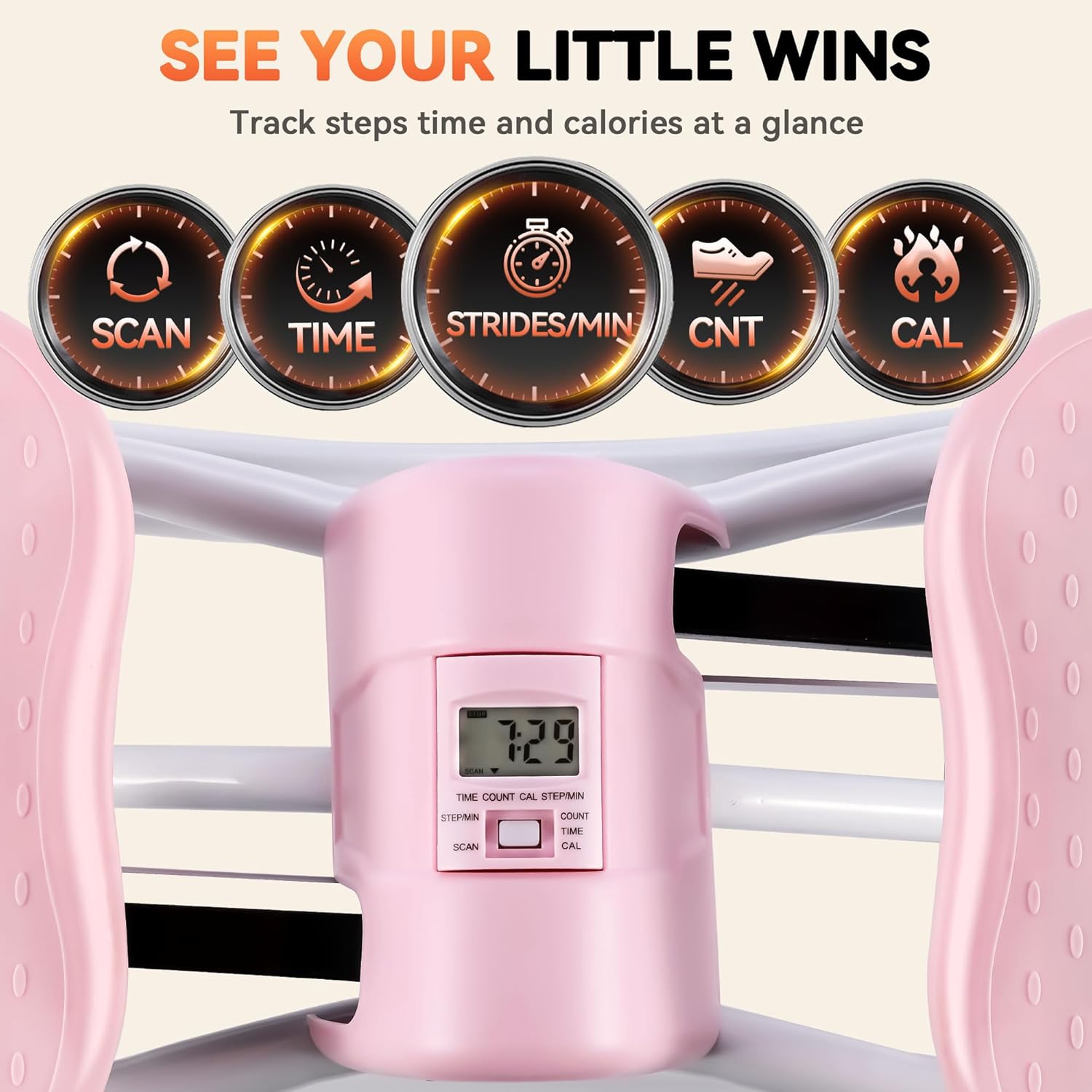 Rock Stepper - Steppers for Exercise at Home, Portable Stepper Side to Side with Digital Display & Resistance Bands, 330 LBS Capacity Full Body Workout Low-Impact Knee-Friendly 3D Stair Stepper