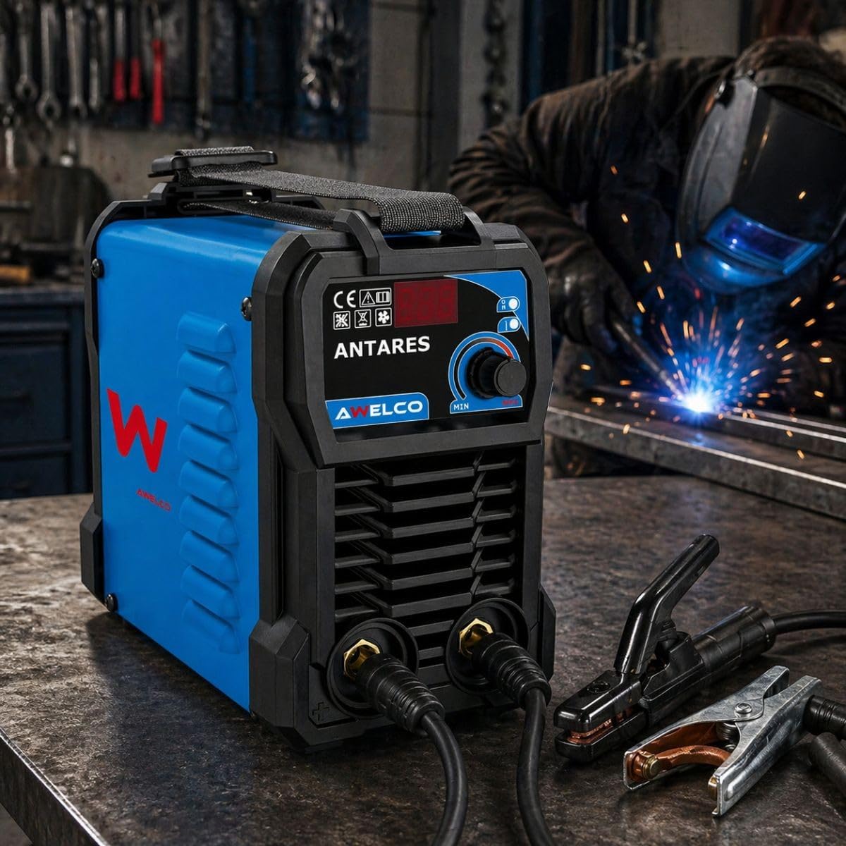 AWELCO - Saldatore inverter MIG MMA TIG 100A 3 in 1 - Elettrodi Rutile/Basic Alimentazione 230V