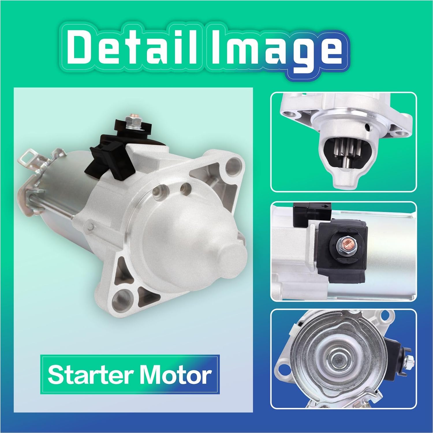 NEW Starter Motor Replacement for 2006-2011 Civic 2.0L & 2006-2012 Accord 2.4L & 2007-2011CR-V 2.4L & 2007-2011 Element 2.4L & 2006-2014 A-cura TSX 2.4L &2006-2011A-cura CSX 2.0L OE 17960N 31200RAAA61