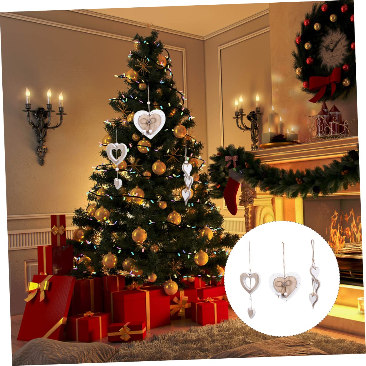 Abaodam 9stücke Holz Herz Für Dekoration Kreative Wohnaccessoires Hängende Ornamente Für Hochzeitsdeko Und Bastelprojekte Handgemachte Holzstücke Für Besondere Anlässe