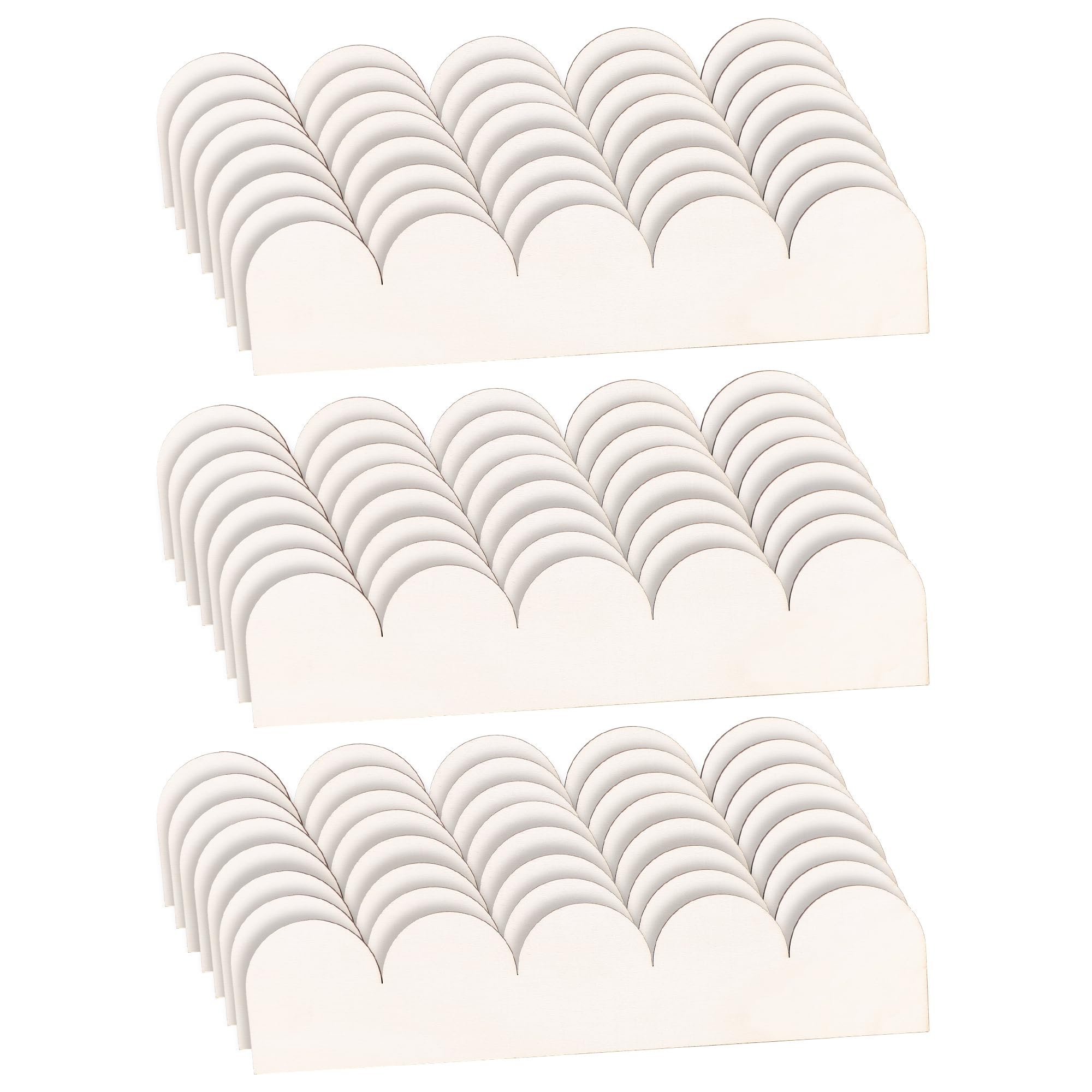 MEKOTRIN 24 Pack of 15.75 Inch Unfinished Scalloped Decorative Wood Trim