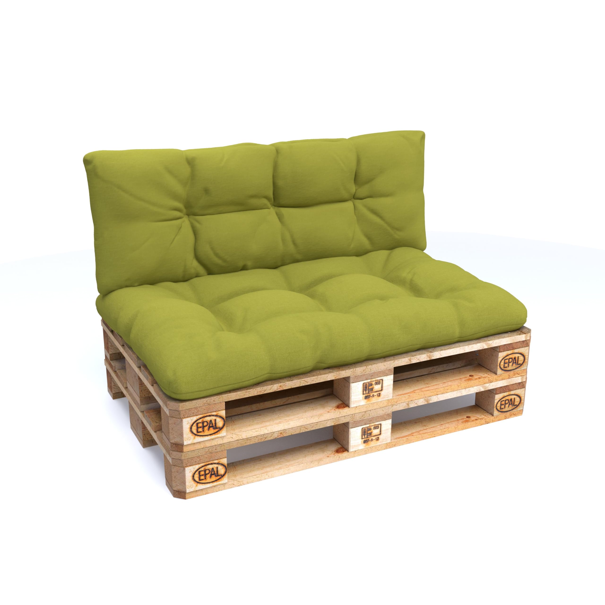 Set Cuscini Europallet POKAR 2 Pezzi: Sedile 120x80cm + Schienale 120x40cm - Verde - Foto 9